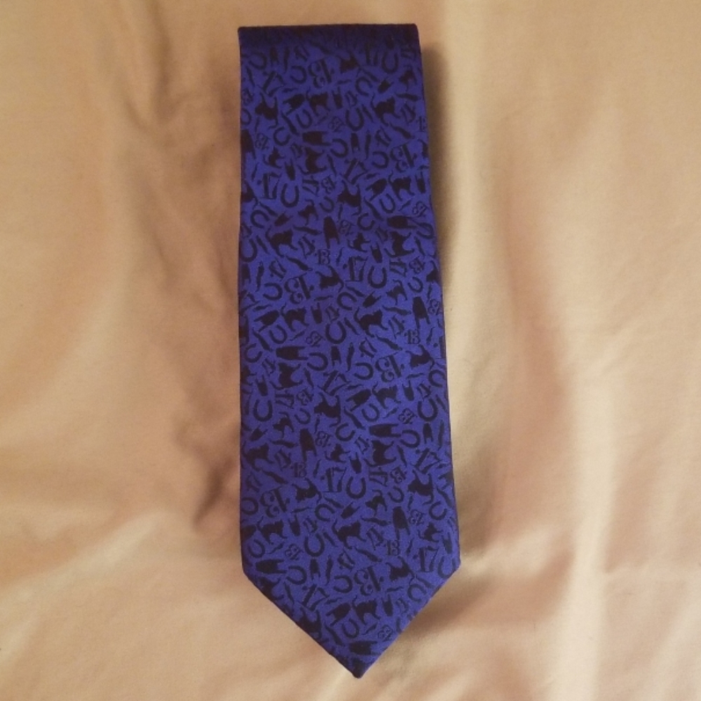 Moschino mens silk tie - blue